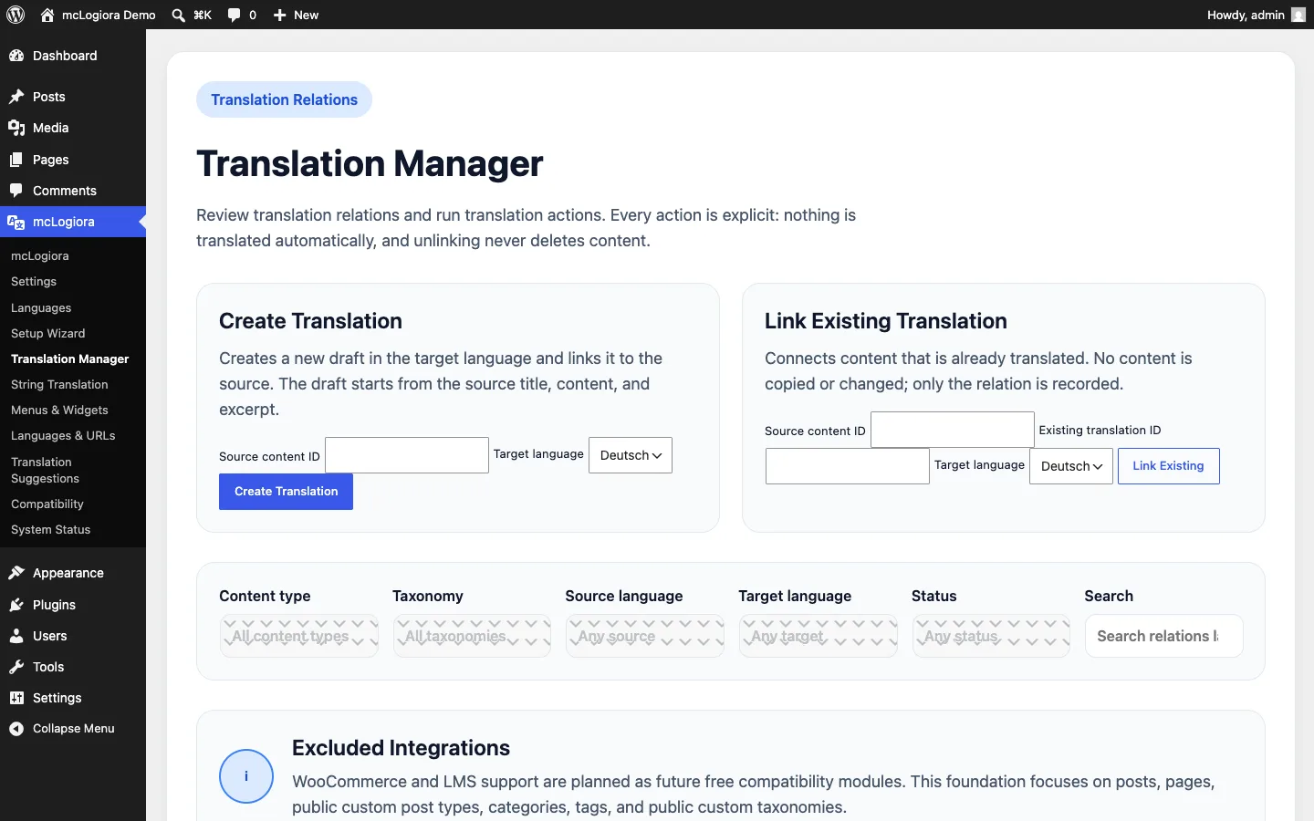 Translation Manager — mcLogiora ekran görüntüsü