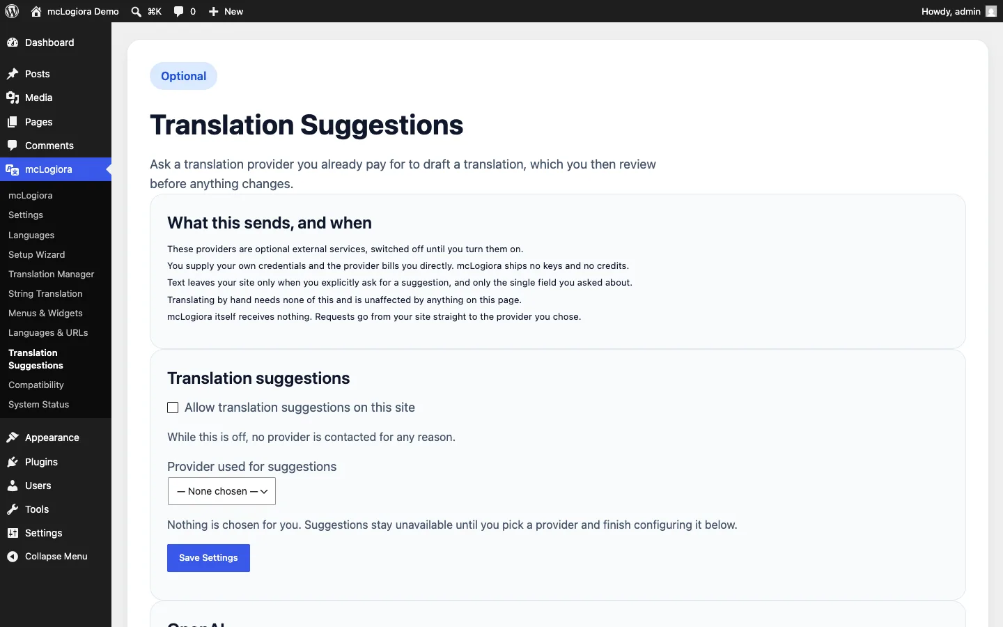 Translation Suggestions — mcLogiora ekran görüntüsü